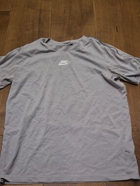 Nike Light Gray Short Sleeve Tee with White Logo